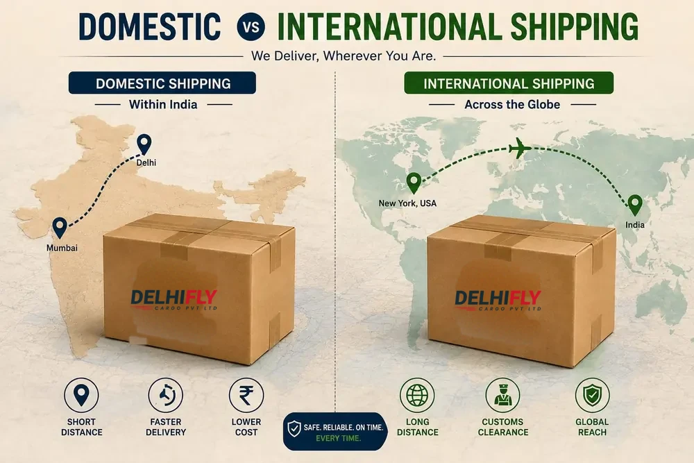 Comparing domestic courier route vs international courier route